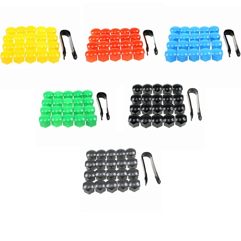 20PCS Wheel Lug Nut Center Cover Caps 321601173A + Removal Tool 8D0012244A For VW Golf Passat Audi A1 A4 A3 Q5 Q7 6 Color