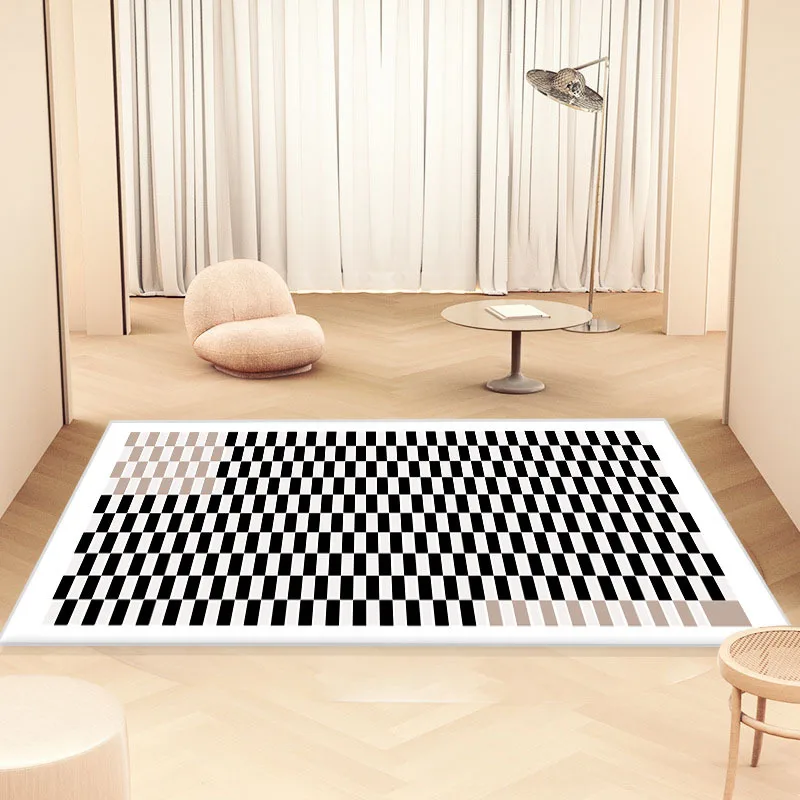 

Vintage Plaid Living Room Carpet Modern Checkerboard Area Rug alfombras para sala Bedroom Kid Room Carpet Soft Play Fluffy Mat