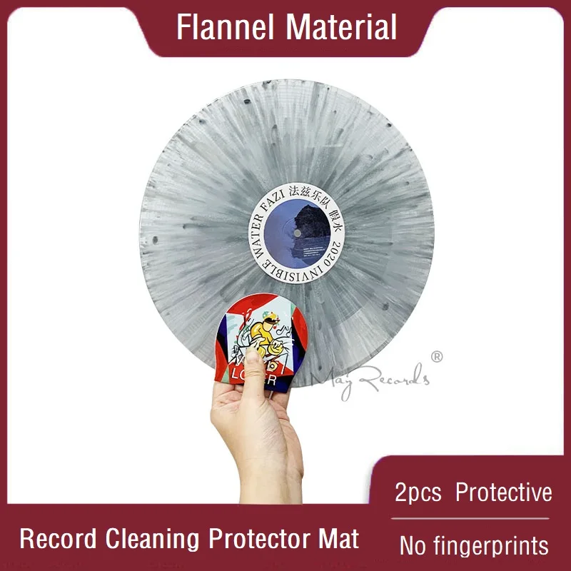 HOT SALE 2PCS Vinyl Record Cleaning Protector Mat Disc Holder Protective Sleeve Cleaning Turntable