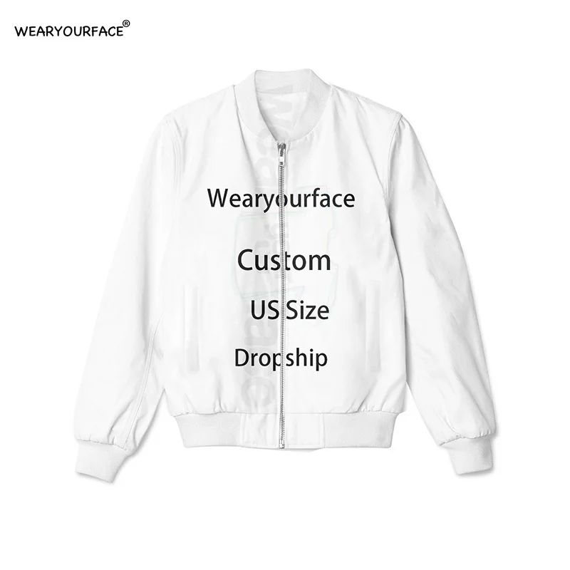 

Men Women Custom US Size 3D All Over Printed Zipper Bomber Jacket Hipster Casual Hip Hop Streetwear Unisex Dropship