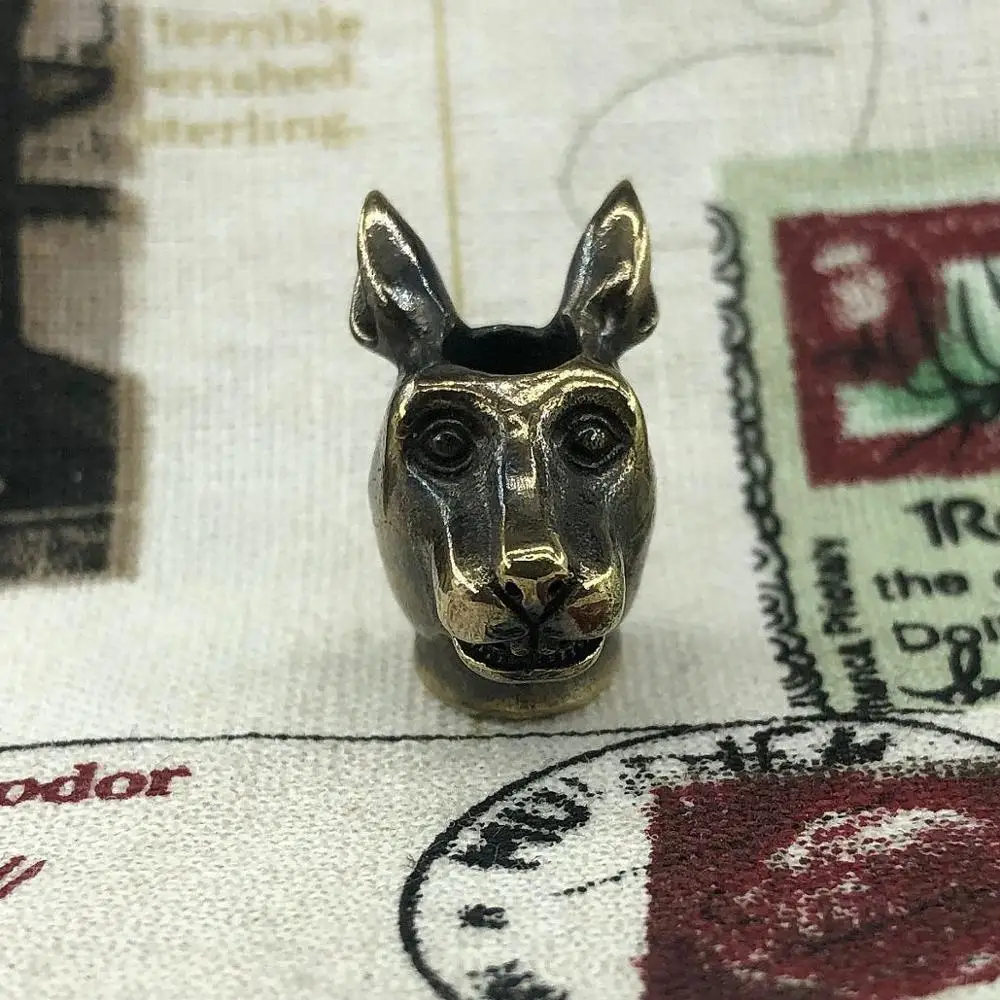 1PC Rabbit Head Skull Retro Brass Oxide EDC Paracord Beads Umbrella Rope Cord Lanyard Pendants Knife Beads Outdoor Accessories