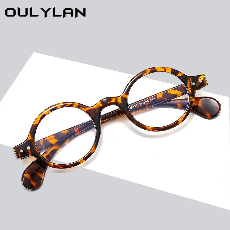 Oulylan 2023 Round Glasses Frame Women Men Small Frames Vintage Brand Designer Computer Optical Eyeglasses Clear Lenses Glass