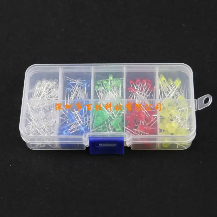 

200Pcs 3mm 5mm plug-in LED light emitting diode lamp transistor set