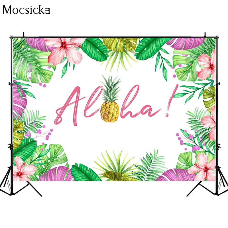 Summer Backdrops Aloha Pineapple Party Tropical Flowers Fruit Decor Props Child 1st Birthday Background Baby Shower Photo Studio