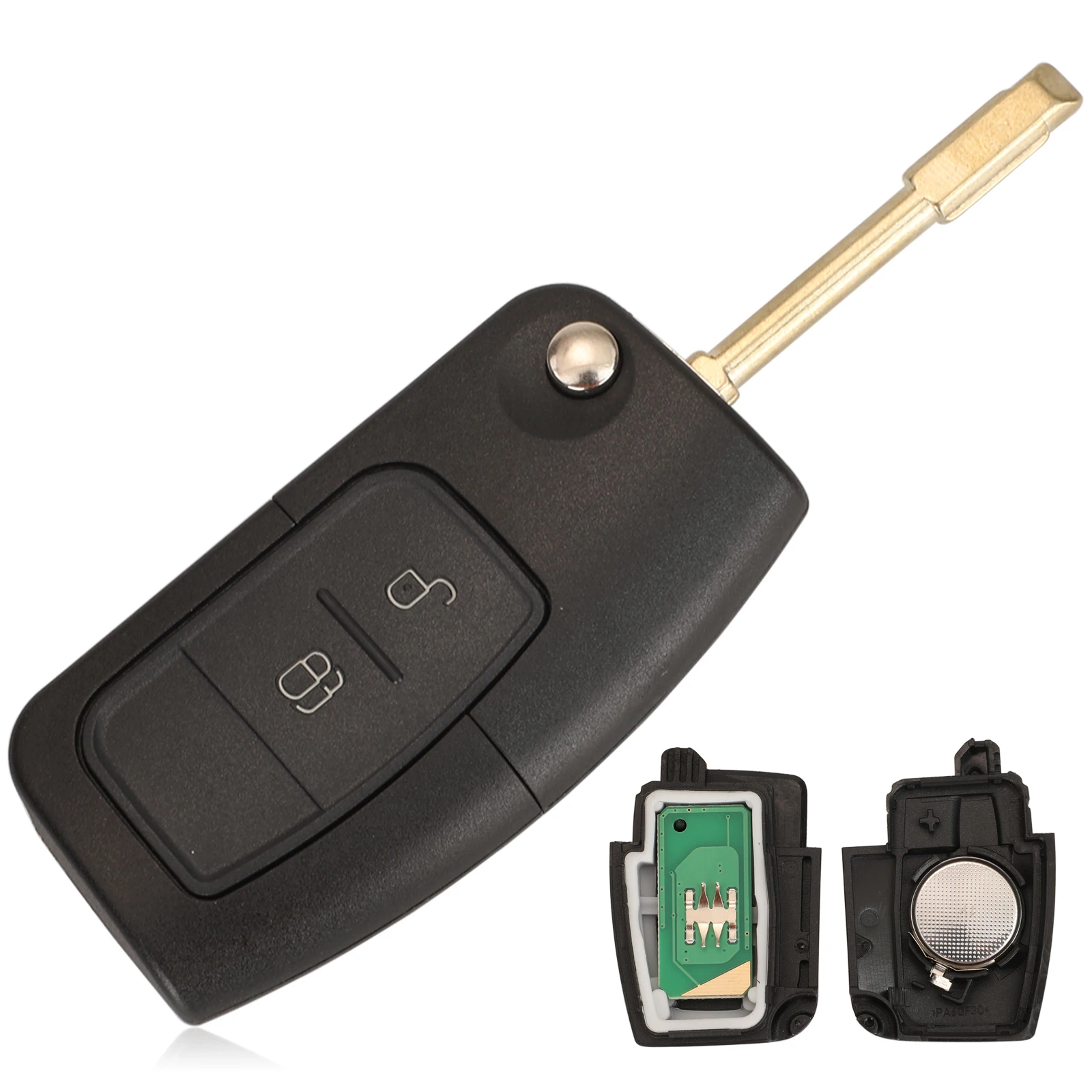 Jingyuqin 315/433MHz Klappbarer Fernschlüssel 4D60 4D63 Chip für Ford EcoSport 2013 - 2017 Focus MK 2 2009 Schlüsselanhänger 2/3Tasten HU101 FO21 Klinge