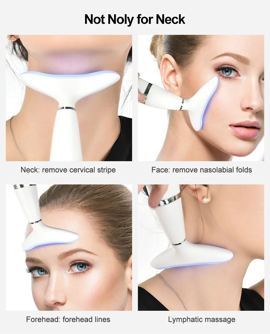 Face Lifting Tool Remove Double Chin Neck Massager Beauty Device Lifting Remove Wrinkle Line LED Photon Therapy Sonic Vibration