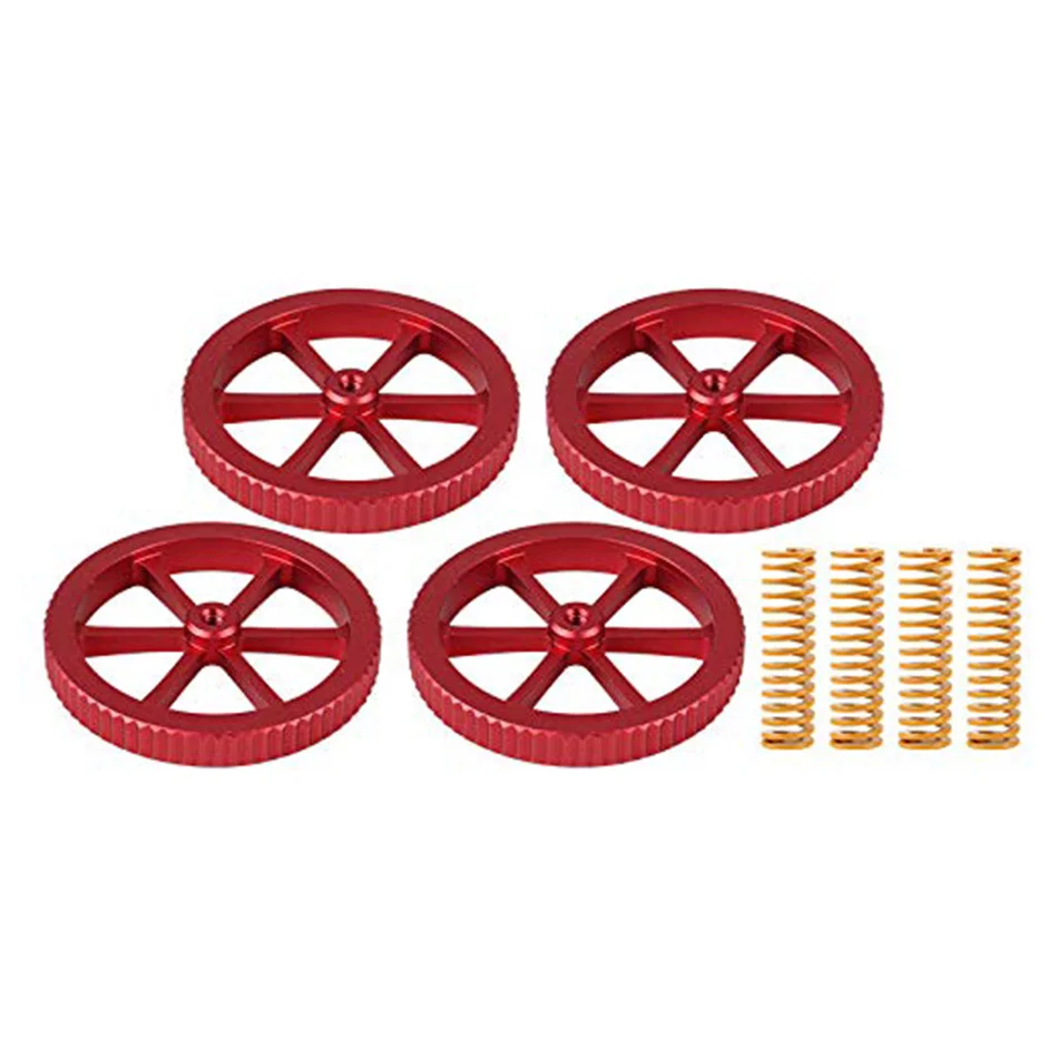 4Pcs Aluminium Hand Twist Leveling Moer En 4Pcs Hot Bed Sterven Springs Voor Ender 3 5 Plus/pro Cr 20 10 10S Pro 3D Printer