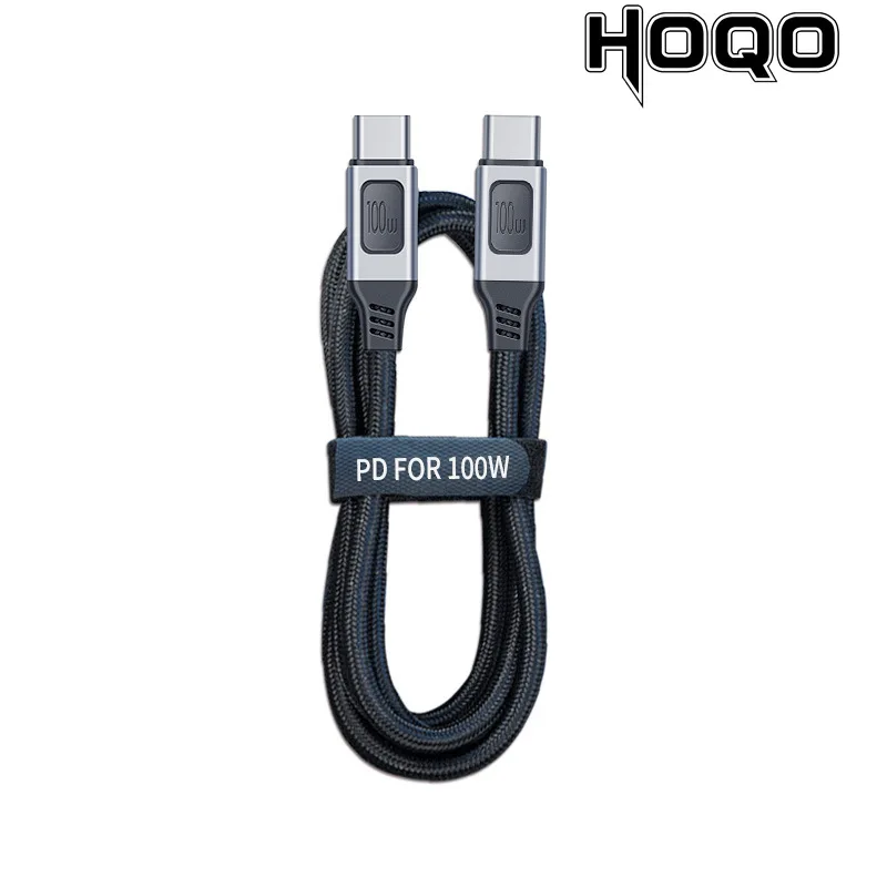 USB Type-C to C fast charging cable braided nylon cable with EMARK chip over 5A PD100W Quick Charge for notebook/Smart phone