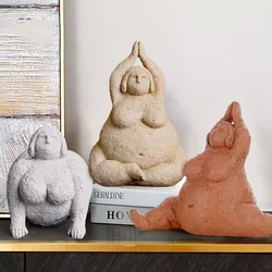 Resin Fat Lady Figurines Abstract Character Sculpture Nordic Style Home Decor Living Room Artwork Decoration Woman Statue Craft