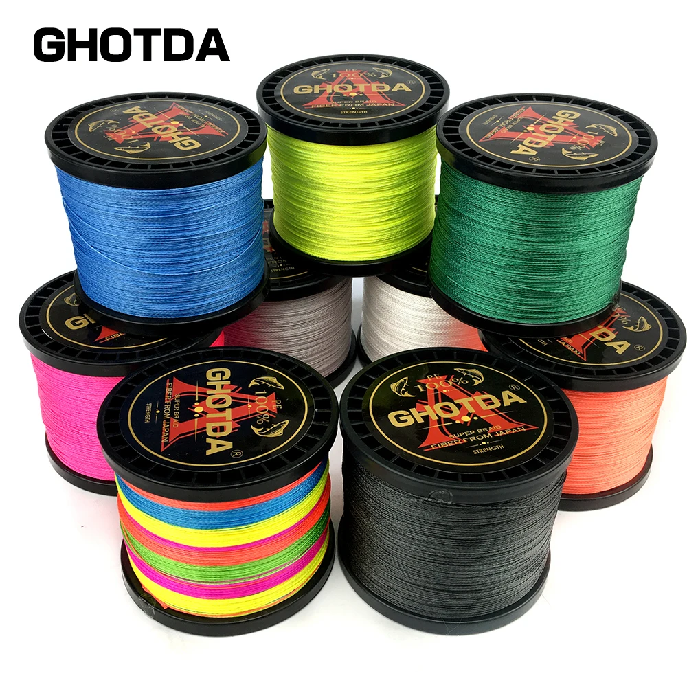 Ghotda Marke 300m 4 Strang Japan Multi filament pe geflochtene Angelschnur 10lb bis 120lb