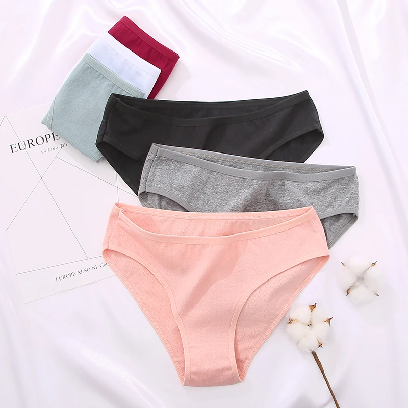 FINETOO 3Pcs S-XL Cotton Panties Women Low-rise Briefs Underpants Ladies Comfortable Underwear Fashion Jacquard Panty Lingerie