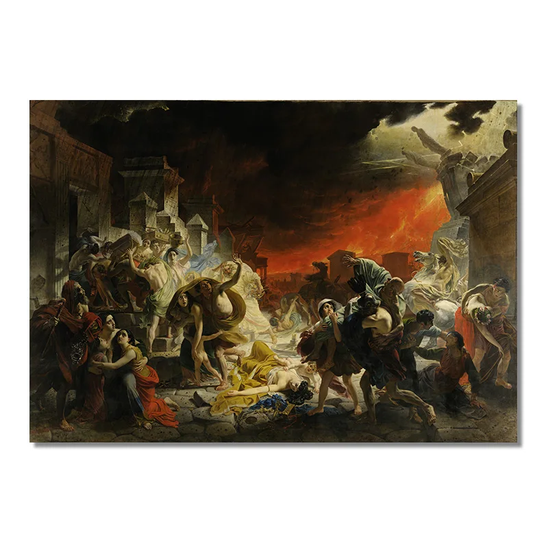 

The Last Day of Pompeii oil Painting on Canvas Posters and Prints Scandinavian Wall Art Picture for living room Home Decor