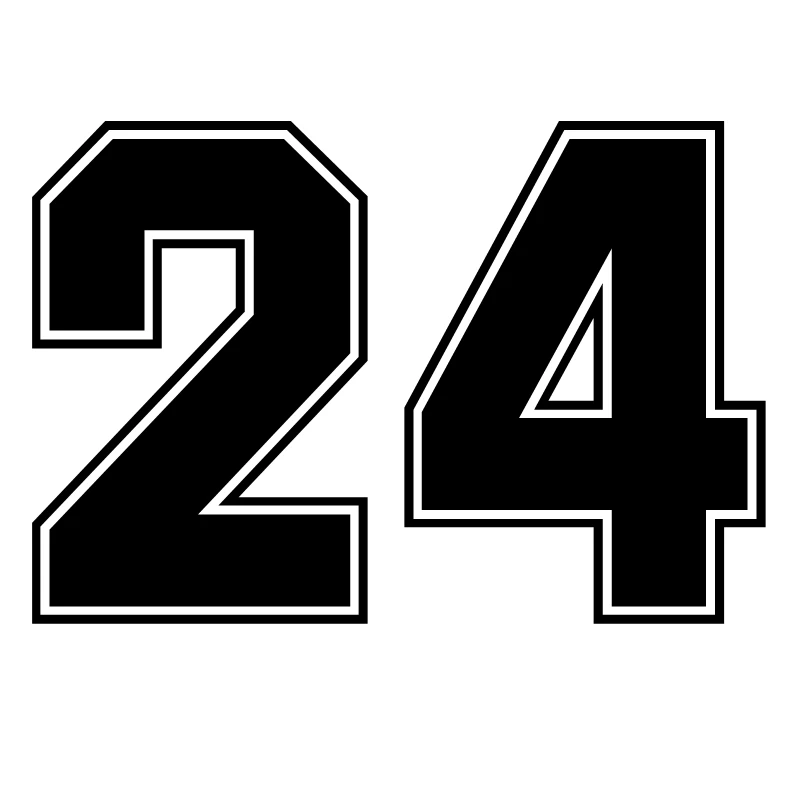 Jersey Number 24 KK Vinyl Car-Stickers Car Bodyes for  Decal Auto Exterior Anti- Decoration 18*12cm