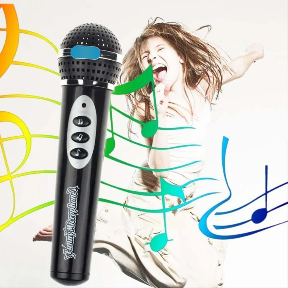 Children Girl Boy Black Microphone Microphone Karaoke Singing Professional Microphone Children Funny Music Toy Gift