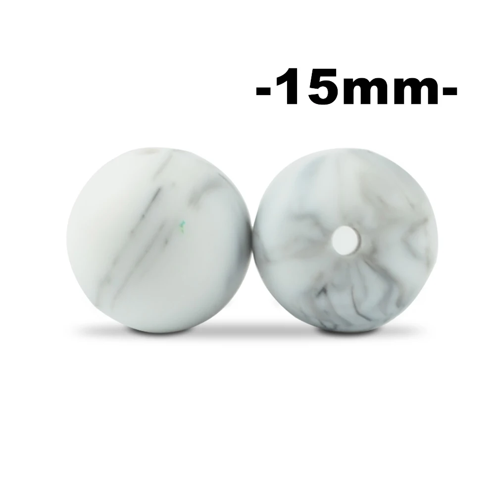 15mm 100 stuks Ronde Siliconen Kralen Bijtring Baby Verpleging Ketting Fopspeen Clip Mondverzorging BPA Gratis Food Grade Kleurrijk
