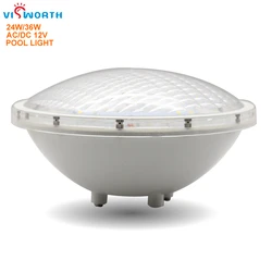 PAR56 Luz de piscina, alta potência, IP68 impermeável à prova d'água, AC DC 12V, RGB Remote Controller, Outdoor SpotLighting, 24W, 36W