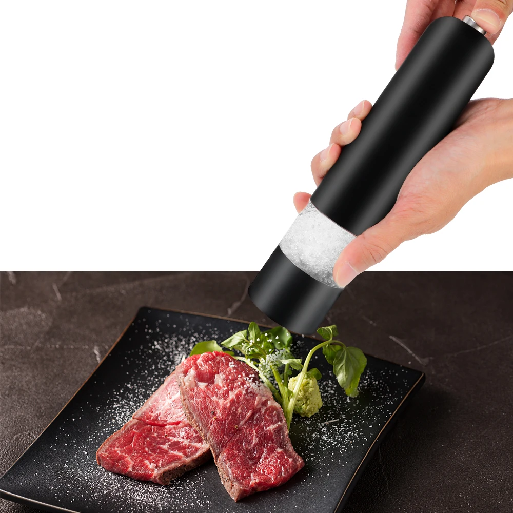 Spice Grinder Seasoning Bottle Kitchen Tools With LED Light Electric Automatic Pepper Salt Mill Kitchen Accessories