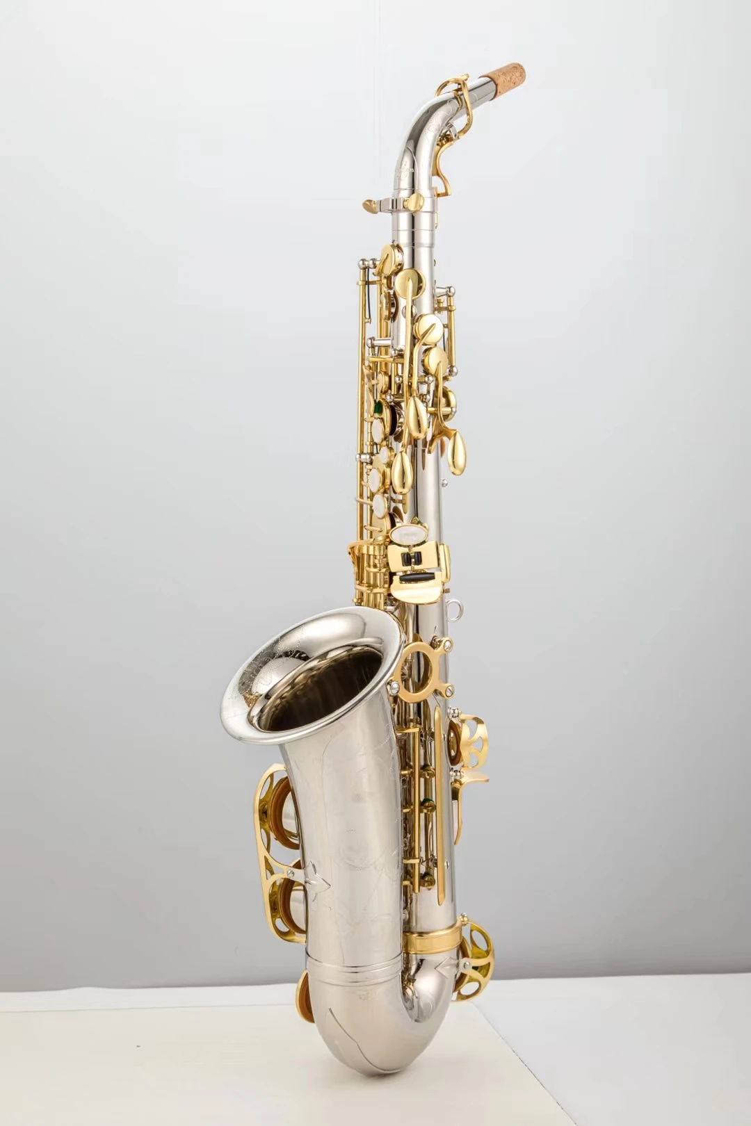 New Brand Alto Eb Tone Saxophone A-W037 Silver Plated Gold Key Sax Professional Musical Instrument With Mouthpiece, Case, Gloves