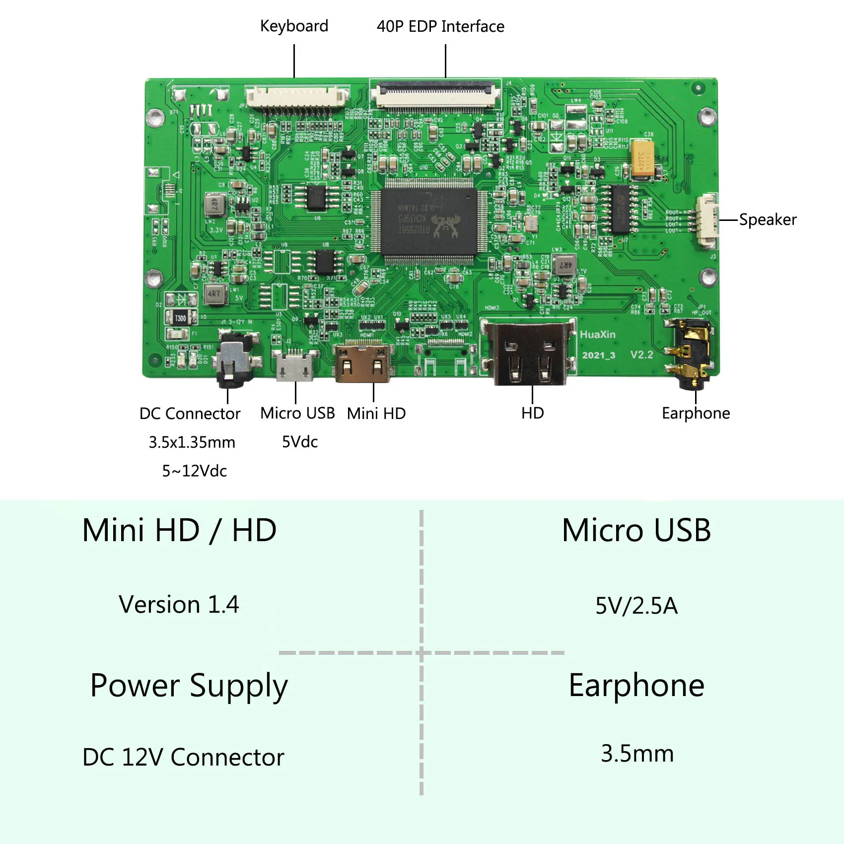 VSDISPLAY HD-MI LCD Controller Board RTD2556T Chip With 9.7inch 2048x1536 IPS 4:3 LP097QX1 LTL097QL01 LQ097L1JY02Z LCD Screen