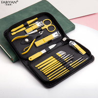 9/18Pcs Nail Clipper Set Household Stainless Steel Scissors Grooming Kit Nail Cutter Tools with Travel Leathert Portable Case