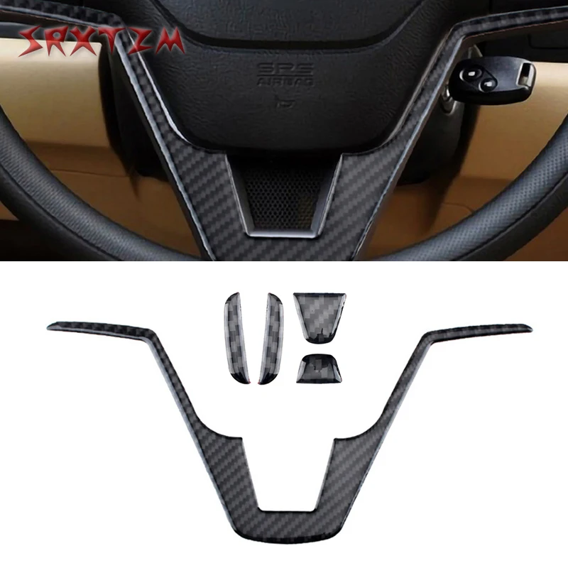 Steering Wheel Center Decoration Cover Trim Sticker For Honda CRV 2007 2008 2009 2010 2011 Carbon Fiber Car Accessories