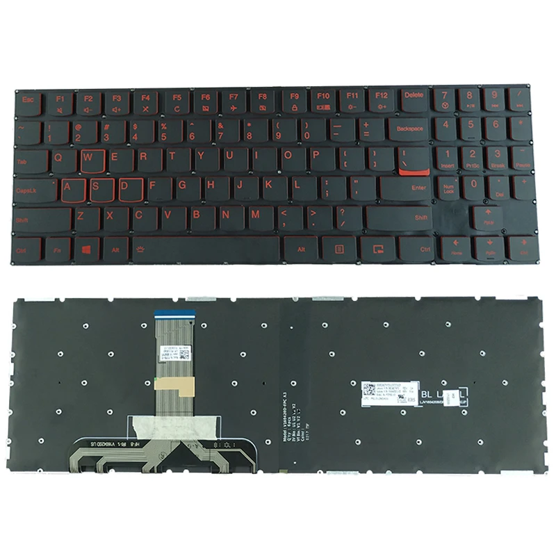 

New US for Lenovo Legion Y7000 Y7000P Y530 Y530P Y530-15ICH laptop Keyboard US Backlit No Frame Red words