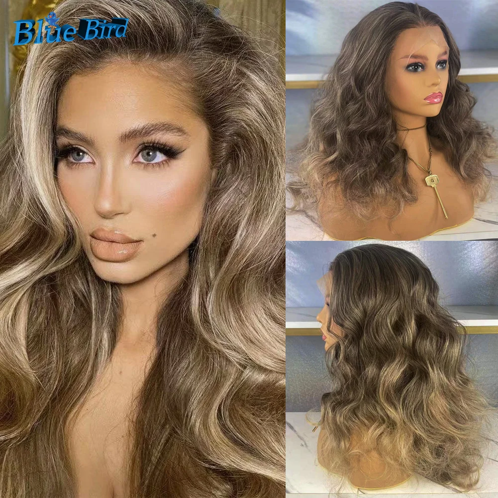 BlueBird M4/103 Highlights Color 13x4 Glueless Futura Hair Synthetic Lace Front Wigs For Women Body Wave Heat Resistant Wigs