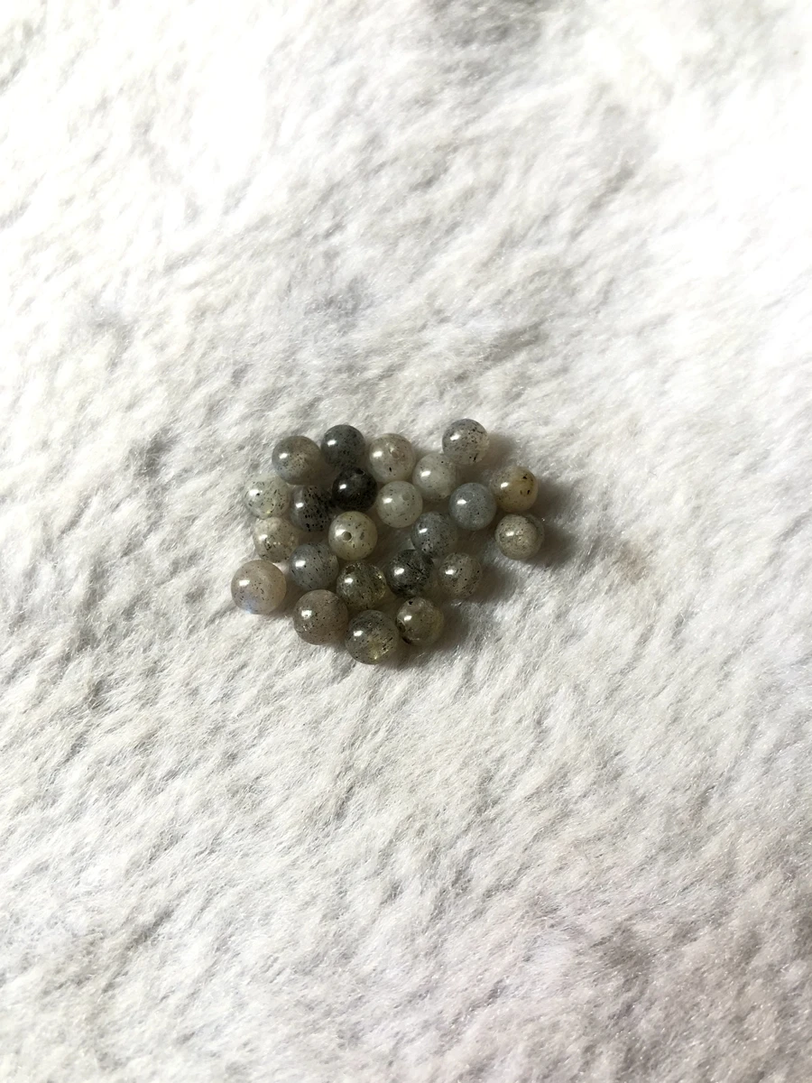 Wholesale 5pcs Natural Labradorite Beads,Half Drilled Beads,4MM 5mm  6MM Round Beads Half Hole Beads,Earring Jewelry DIY