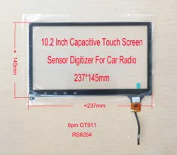Sensor de digitalizador de pantalla táctil capacitiva de 10,2 pulgadas, 237x145mm, Hyundai, Citroen, Toyota, GT911/GT928, 6 pines, RS8254, JTS-206-101