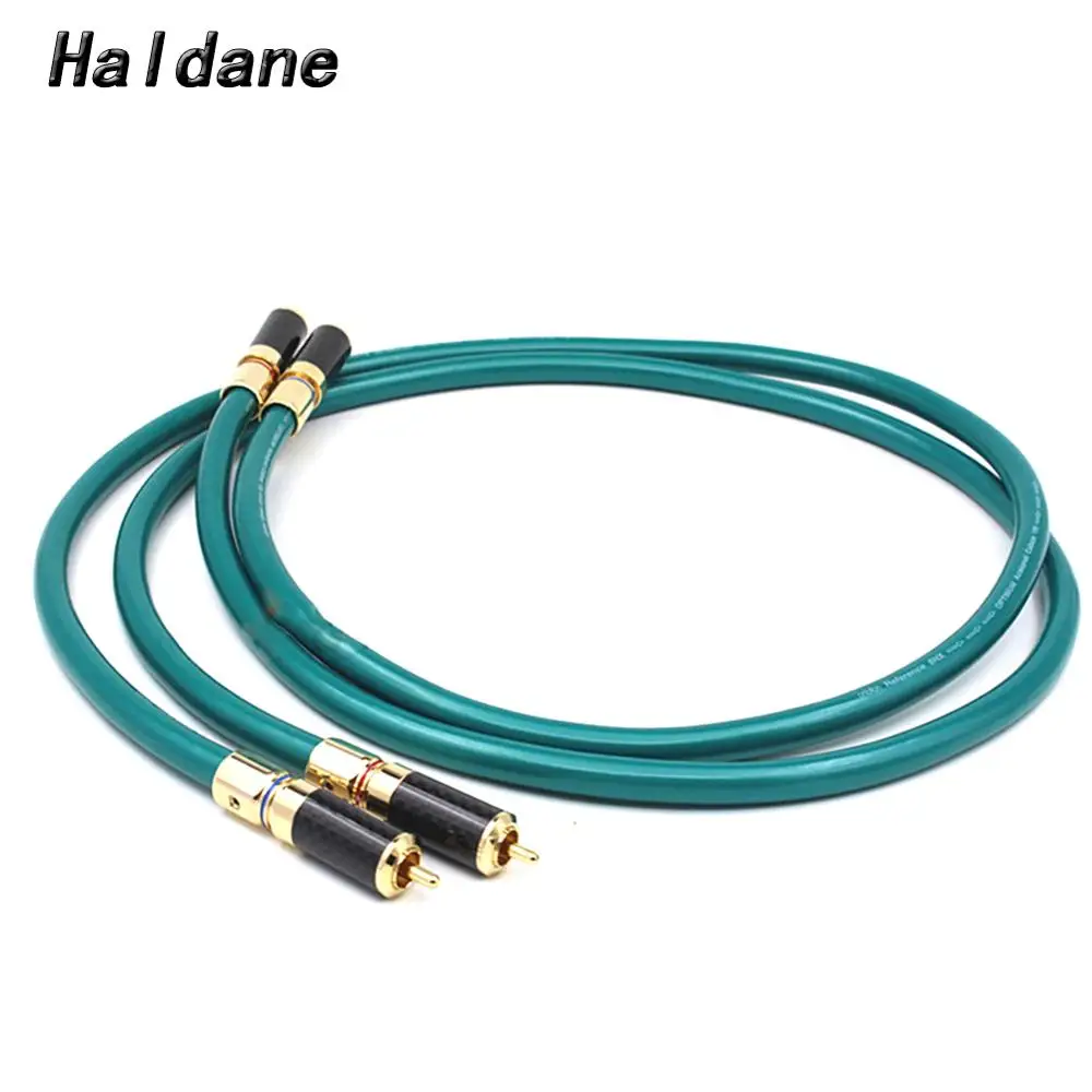 

Haldane Pair HIFI Carbon Fiber RCA Plug Ortofon 8N OFC Pure Copper Intecconnect RCA Audio Cable for AMP CD Player Audio Cable