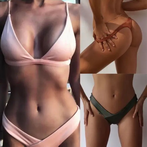 Sexy Women solid color Brazilian Bikini beachwear bottom V Cheeky Bottom Beach Thong Swimwear Swimsuit bathing suit shorts