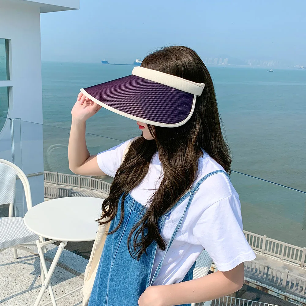 2021 WOMEN color-changing anti-ultraviolet summer sun hat all-match female summer sunscreen light cover face empty top hat