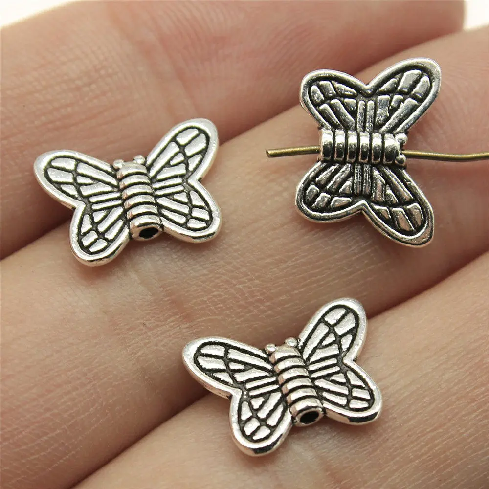 wecharms bulk charms for jewelry making kit pendant diy jewelry accessories Angel Wing Small Hole Spacers Beads