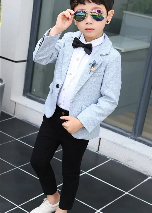 Boys Mariage Jacket+Pants 2Pcs Clothing Set Gentleman Kids Enfant Garcon Costume Formal Wedding Suit Children Performance Dress