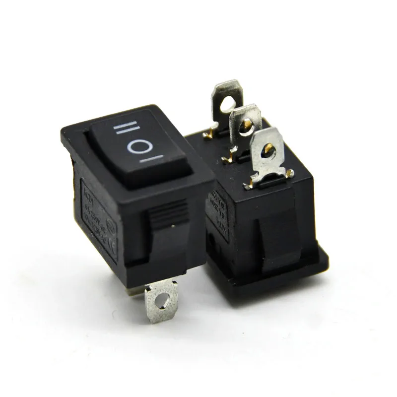 10Pcs KCD1 Drukknop 15X21Mm 2 /3 Pin Spst Mini Switches 10A/125V 6A/250V Snap-In On-Off-On Boot Rocker Switch