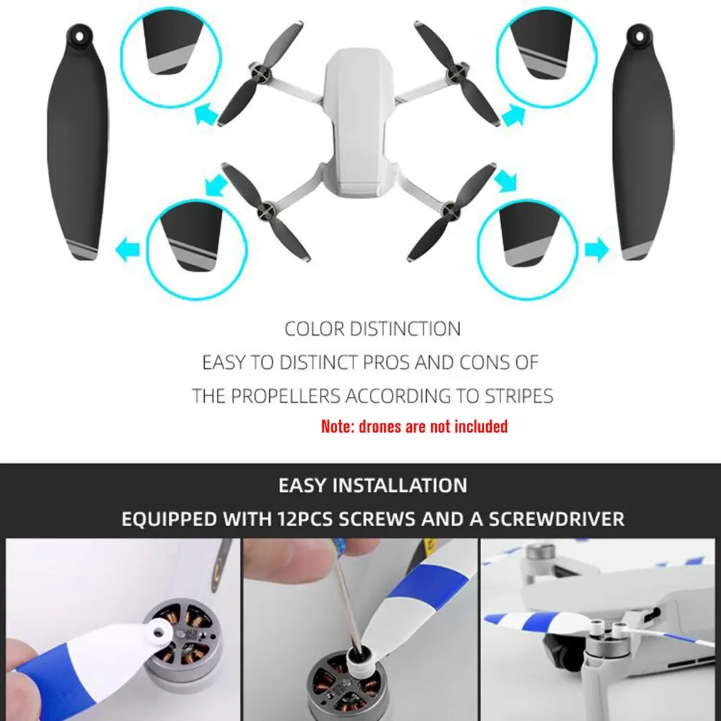 Marspower 8pcs Mavic Mini Propeller Set Quieter Flight and Powerful Thrust for DJI Mavic Mini Propellers Foldable Quick Release