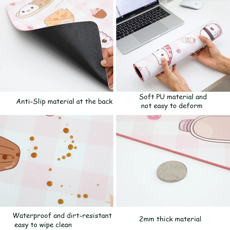 لوحة ماوس كبيرة الحجم مقاومة للماء من البولي يوريثان ، ملحق للكتابة للطلاب ، سطح المكتب ، الكمبيوتر المحمول ، منظم المكتب مع التقويم