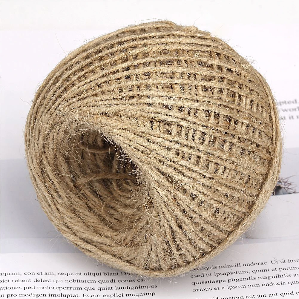 1pc 50m Twisted Matural Jute Rope Hemp Cord Twine Burlap Hemp Rope DIY Craft Scrapbook Decor Home Party Decoration Burlap Rope