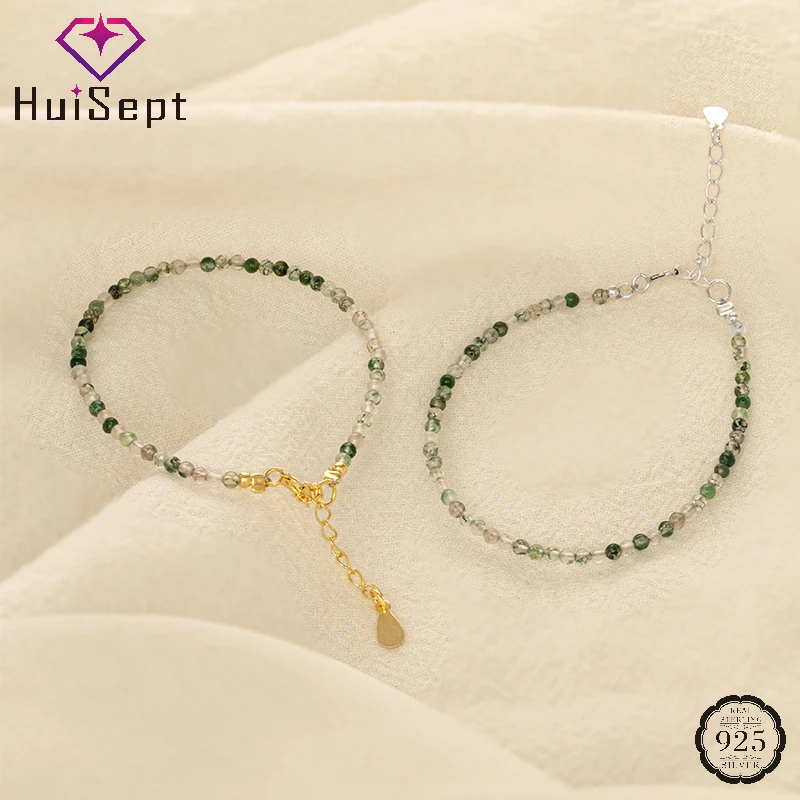 

HuiSept Women Bracelet 925 Silver Jewelry with Crystal Gemstone Fashion Accessories for Wedding Party Birthday Gift Wholesale