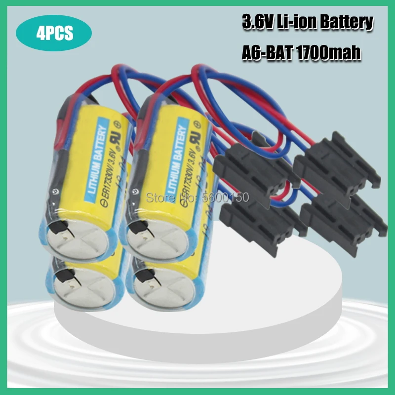 

4PCS PC NEW ER17330V 3.6V PLC Battery Replacement Lithium Batteries 1700mAh For CNC System Mitsubishi Servo A6BAT PLC Battery