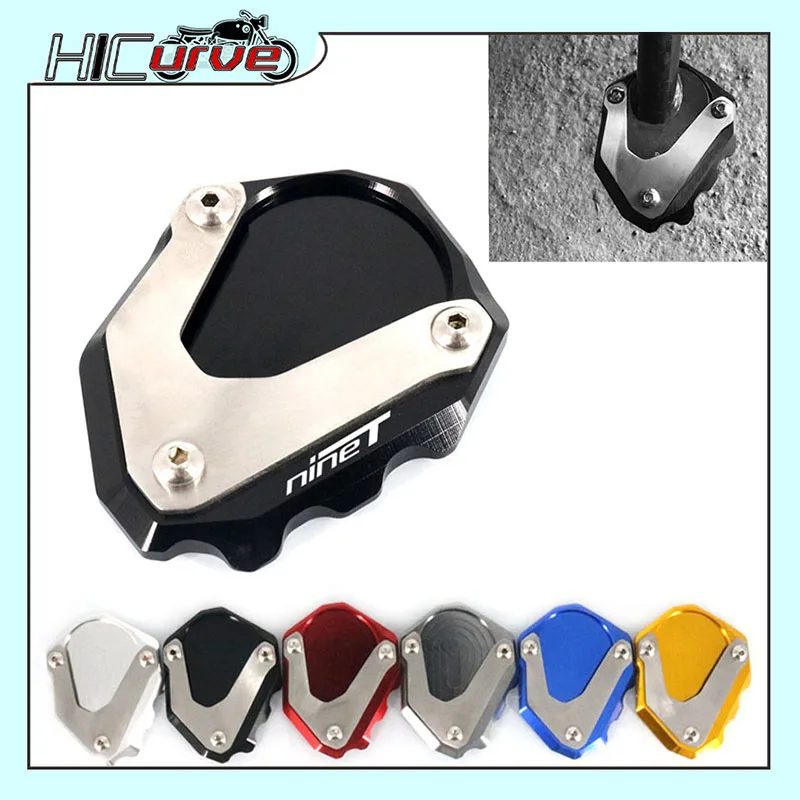 Motorcycle CNC Kickstand Foot Side Stand Extension Pad Support Plate Fit For RNINET R NINET Rnine T R nine T 2014-2016