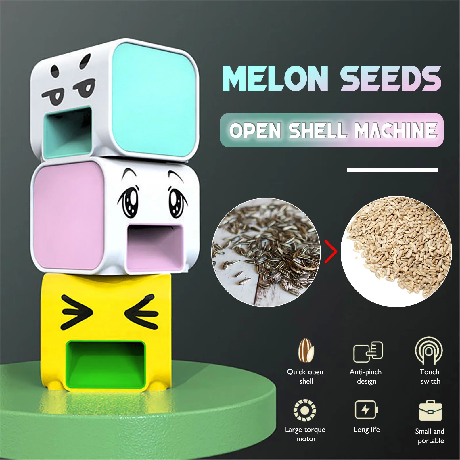 Electric Melon Seed Machine Lazy Tool Shelling Machine Sunflower Seeds Peeler Kitchen Tools Child Assist Peeling Melon Artifact