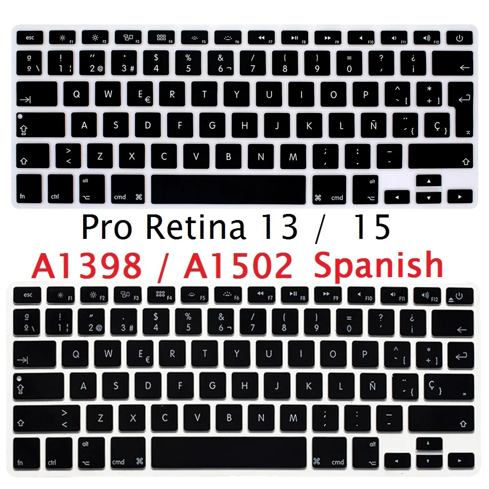 

Soft for Macbook Pro 13 15 Retina A1398 A1502 EU US Spanish Keyboard Cover Silicon for Macbook Retina13 15 Spanish Keyboard Skin