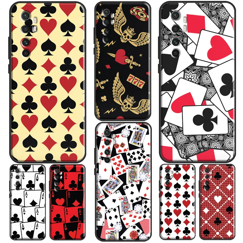 CASINO PLAYING CARDS COLLECTION For POCO F3 F1 F2 M3 M4 X3 GT X4 X3 Pro Case For Xiaomi Mi 11 Lite Ultra 12 11T Pro Cover