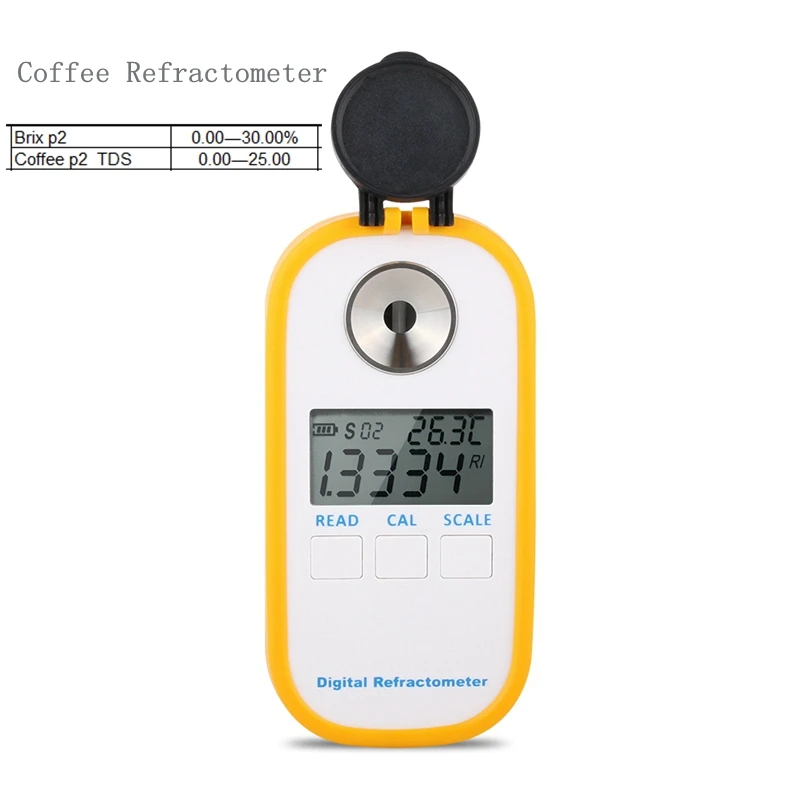 

DR701 Digital Coffee Refractometer 0-30% Brix TDS 0-25% Coffee Sugar Concentration Meter Portable Coffee Measuring Instrument