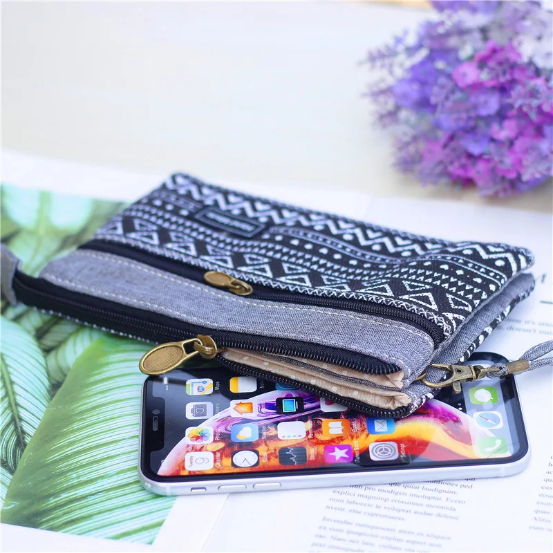 Women\'s Cotton Long Organizer Wallet Ladies Coin Purse Female Clutch Small Phone Pouch Money Bag for Children Kids Girls 2022