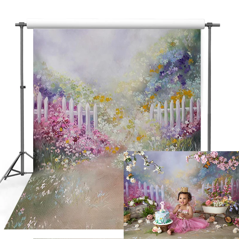 Vinyl Photography Backdrops Spring Pink Flowers Bokeh Newborn Photo Background Baby Shower Birthday Party Photocall Photo Studio