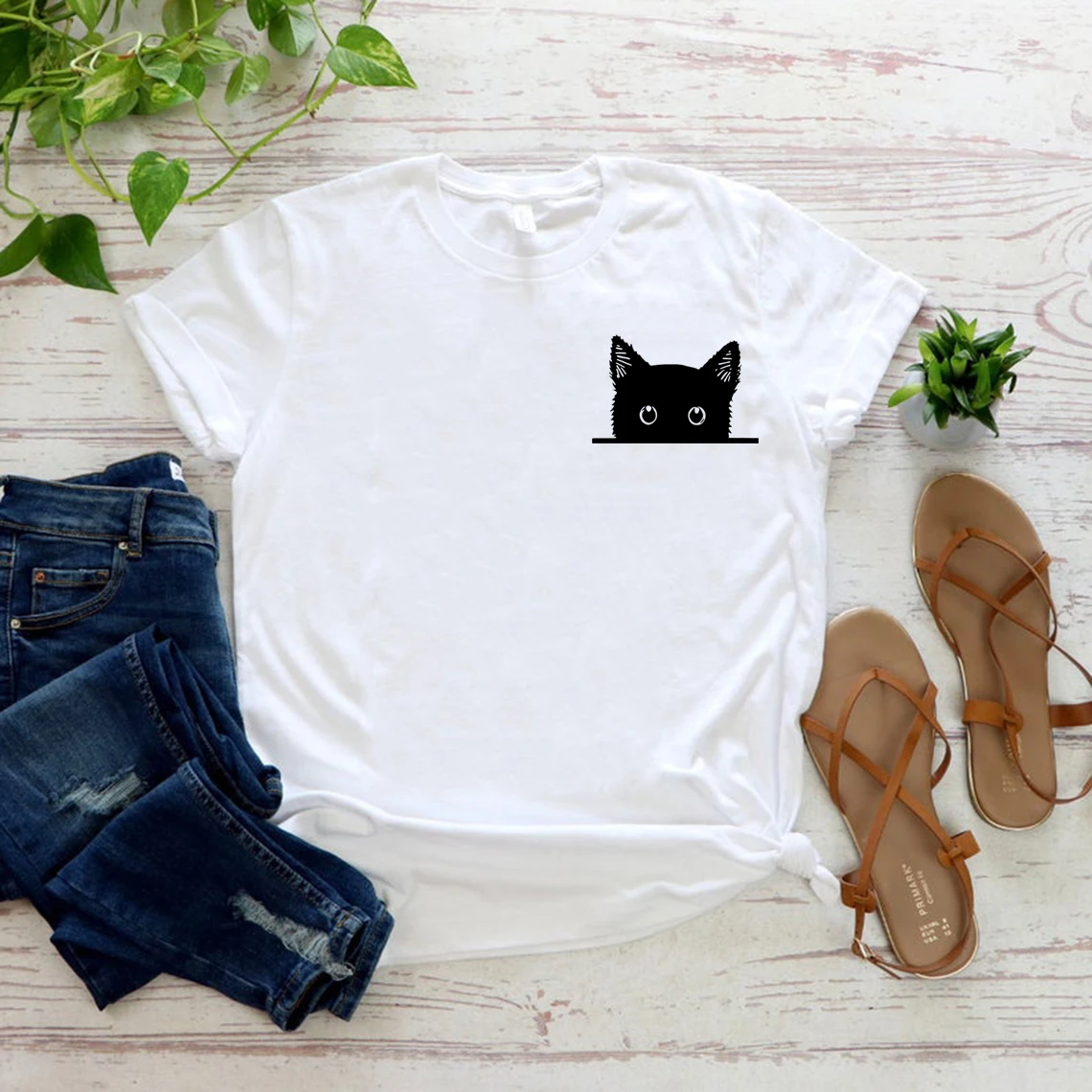 Cat Shirts Cat Hiding In Pocket Shirt Cute Cat In Pocket Tee Pocket Cat Tshirt Gift for Cats Lover Cat Mom Shirts Woman Tshirts