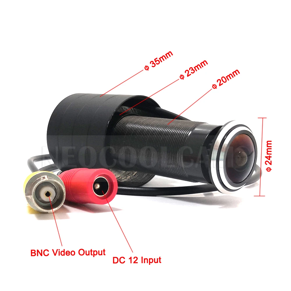 NEOCoolcam Door Hole 150 Degree Wide Angle Fish Eye Lens 1/3 1200TVL Color CVBS Analog TV Home Security Camera