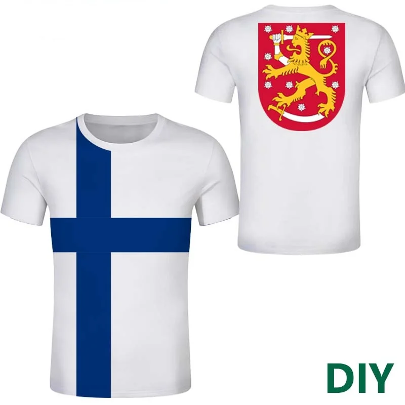 Finland Custom tshirt SUOMEN Flag Emblem SUOMI Tee Shirts Finnish Flag Blue cross  Personalized Name Number  T shirt